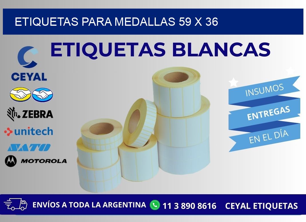 ETIQUETAS PARA MEDALLAS 59 x 36