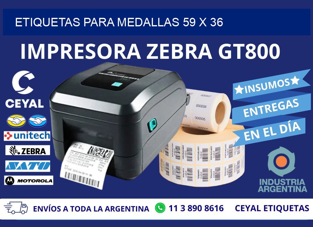 ETIQUETAS PARA MEDALLAS 59 x 36