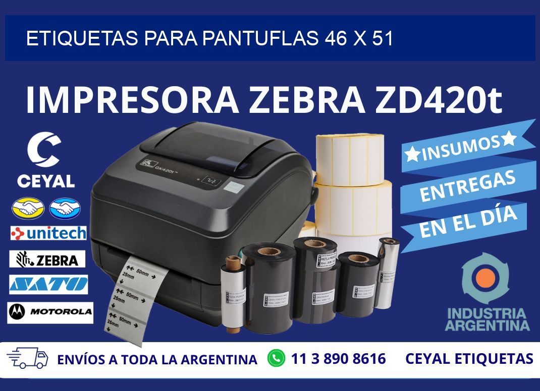 ETIQUETAS PARA PANTUFLAS 46 x 51