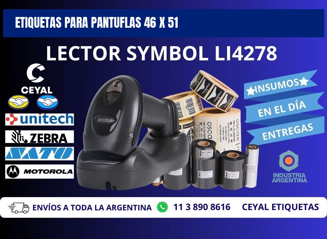 ETIQUETAS PARA PANTUFLAS 46 x 51