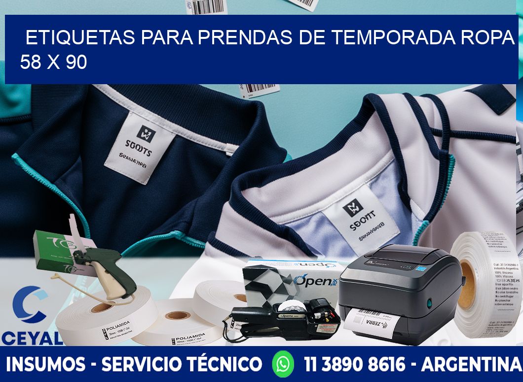 ETIQUETAS PARA PRENDAS DE TEMPORADA ROPA 58 x 90