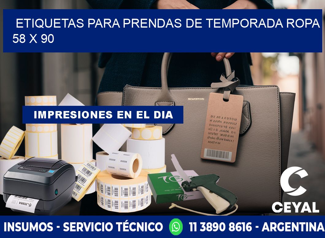 ETIQUETAS PARA PRENDAS DE TEMPORADA ROPA 58 x 90