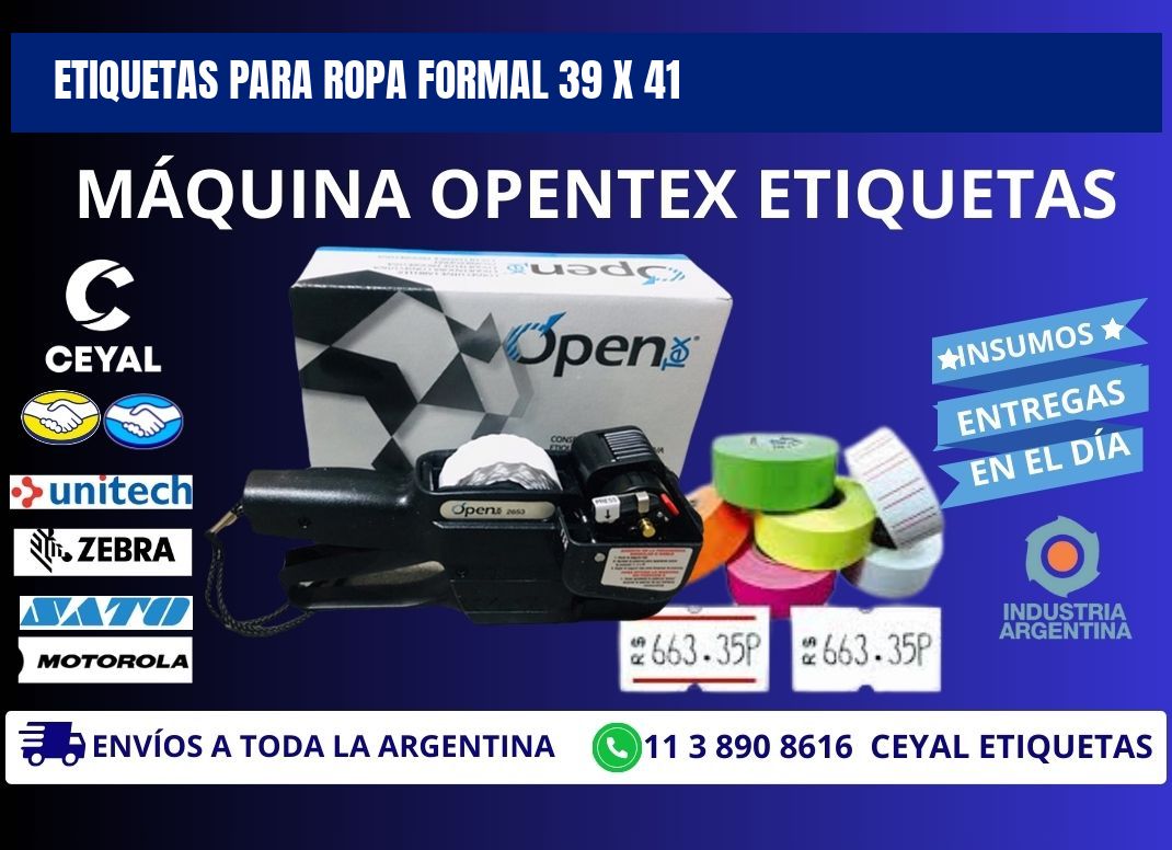 ETIQUETAS PARA ROPA FORMAL 39 x 41