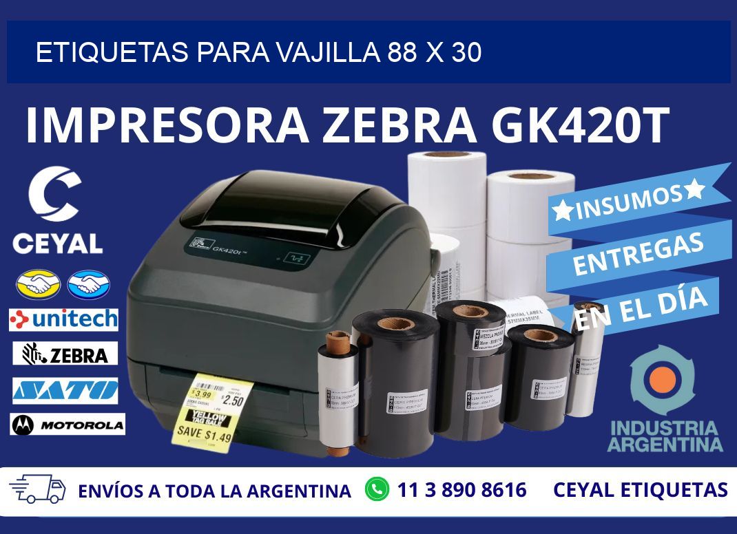 ETIQUETAS PARA VAJILLA 88 x 30