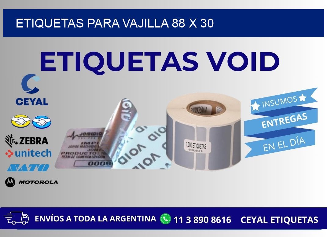 ETIQUETAS PARA VAJILLA 88 x 30