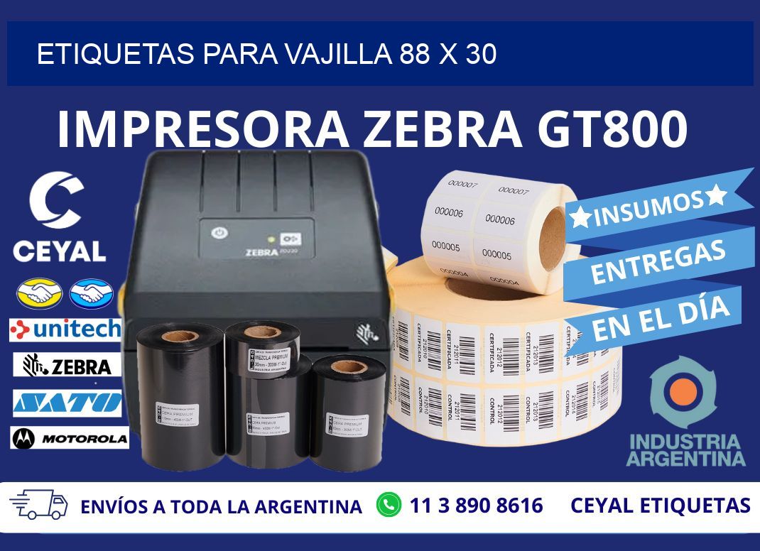 ETIQUETAS PARA VAJILLA 88 x 30