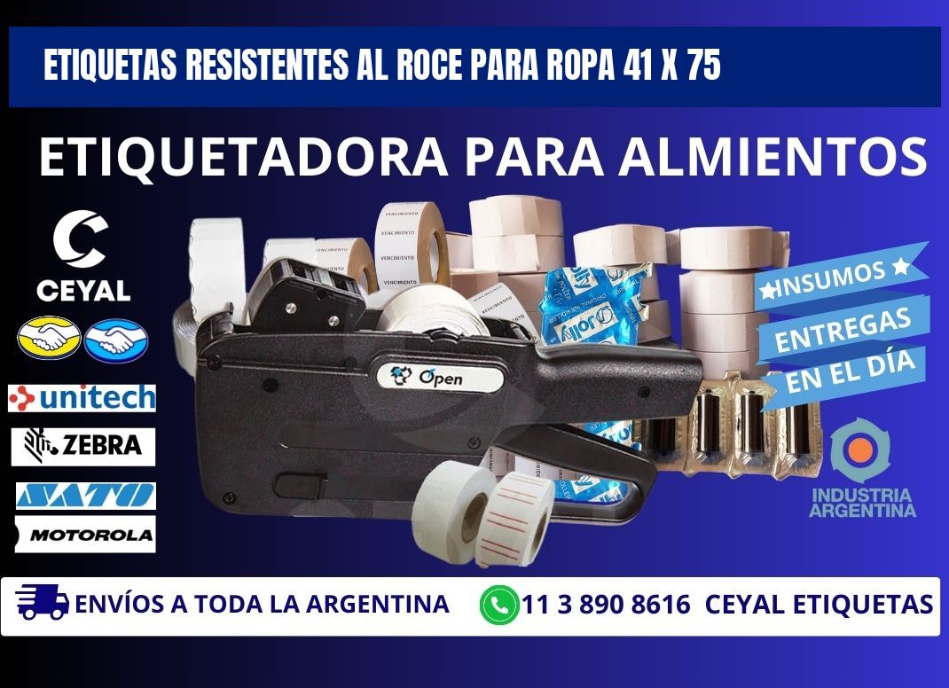 ETIQUETAS RESISTENTES AL ROCE PARA ROPA 41 x 75