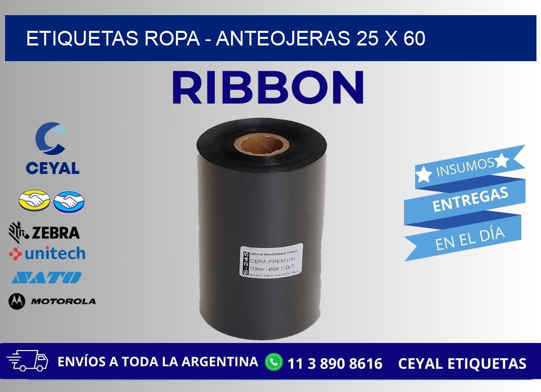 ETIQUETAS ROPA - ANTEOJERAS 25 x 60