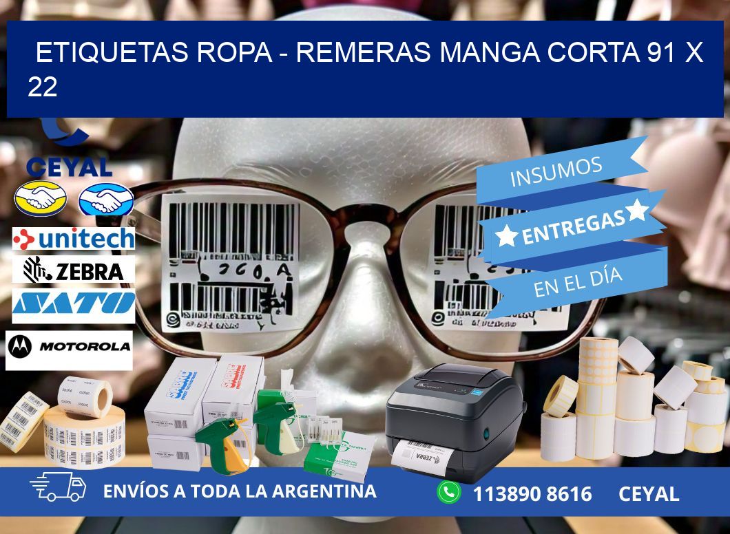 ETIQUETAS ROPA – REMERAS MANGA CORTA 91 x 22