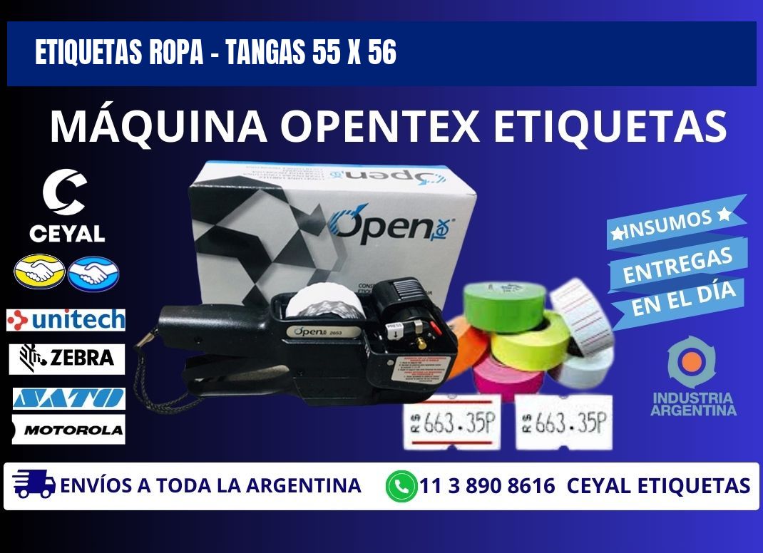 ETIQUETAS ROPA - TANGAS 55 x 56