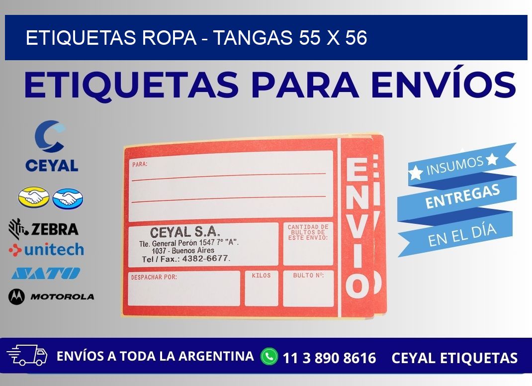 ETIQUETAS ROPA - TANGAS 55 x 56