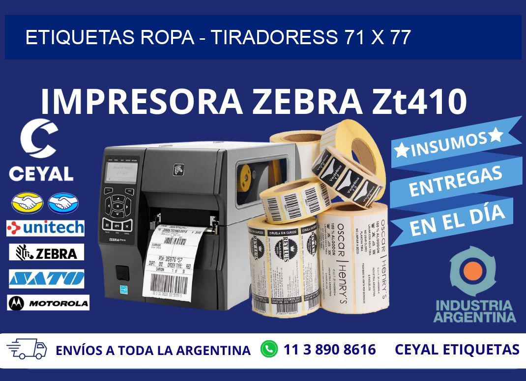 ETIQUETAS ROPA – TIRADORESS 71 x 77