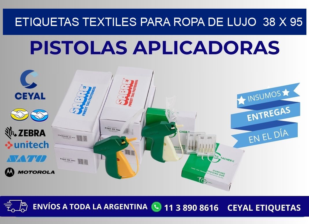 ETIQUETAS TEXTILES PARA ROPA DE LUJO  38 x 95
