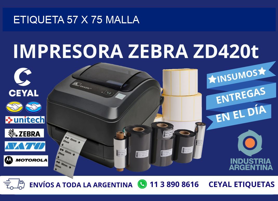 Etiqueta 57 x 75 malla