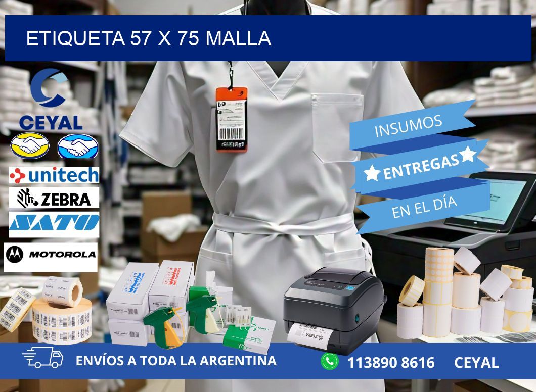 Etiqueta 57 x 75 malla