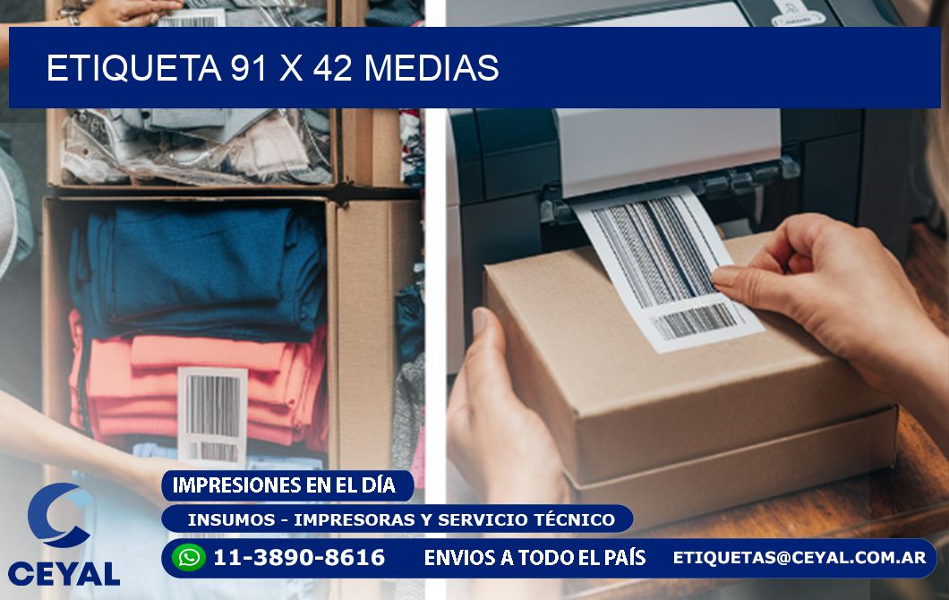 Etiqueta 91 x 42 medias