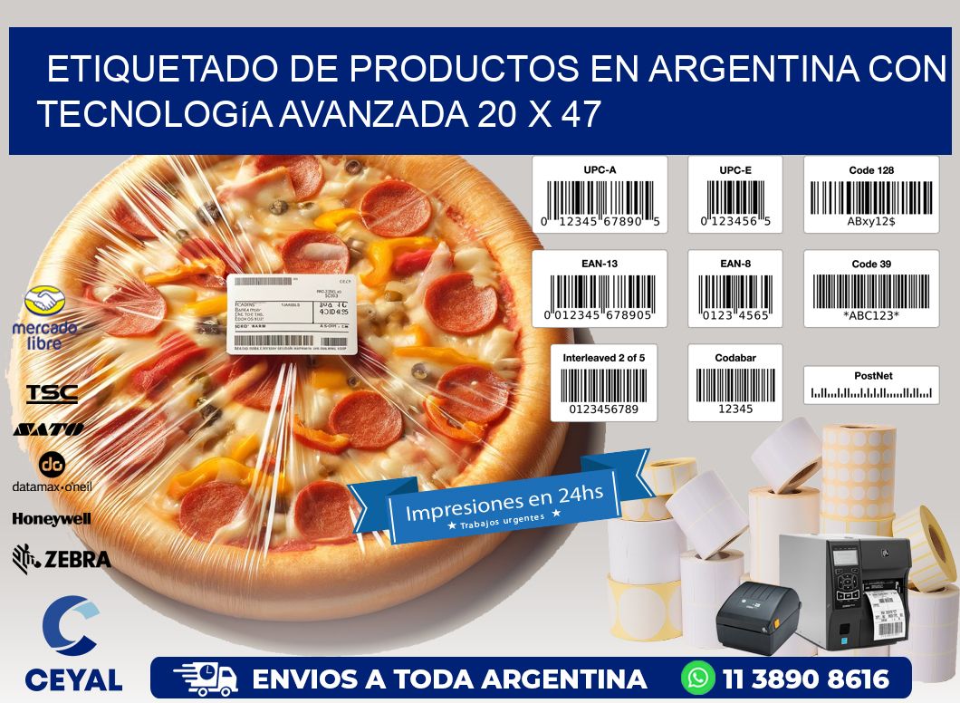 Etiquetado de Productos en Argentina con Tecnología Avanzada 20 x 47