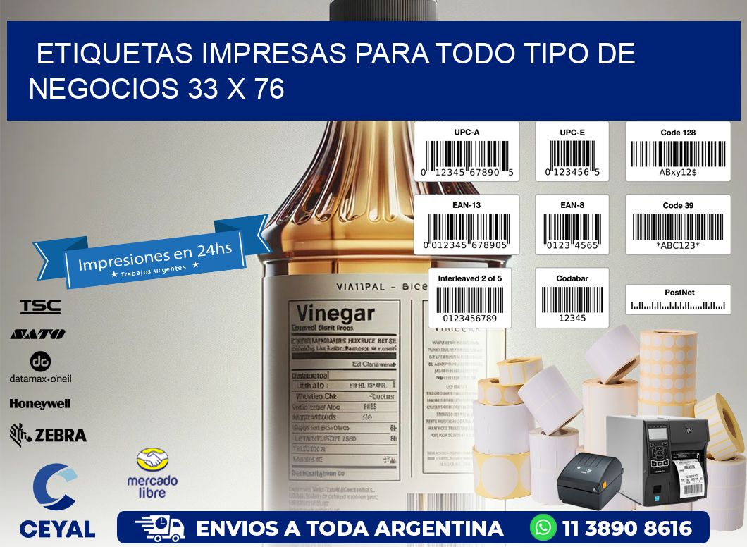 Etiquetas Impresas para Todo Tipo de Negocios 33 x 76