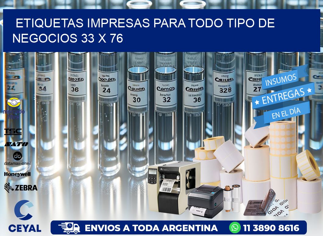 Etiquetas Impresas para Todo Tipo de Negocios 33 x 76