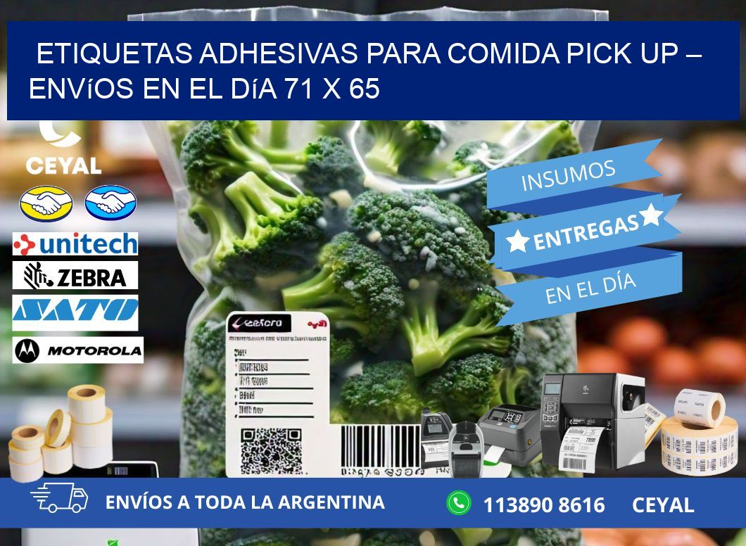 Etiquetas adhesivas para comida pick up – Envíos en el día 71 x 65