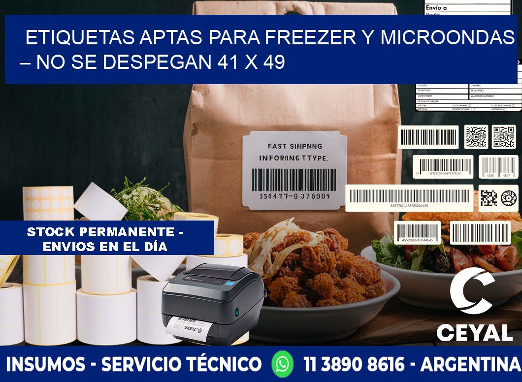 Etiquetas aptas para freezer y microondas – No se despegan 41 x 49