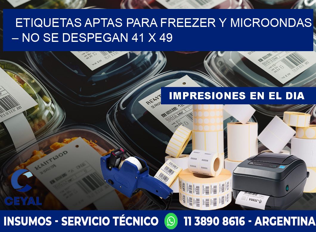 Etiquetas aptas para freezer y microondas – No se despegan 41 x 49