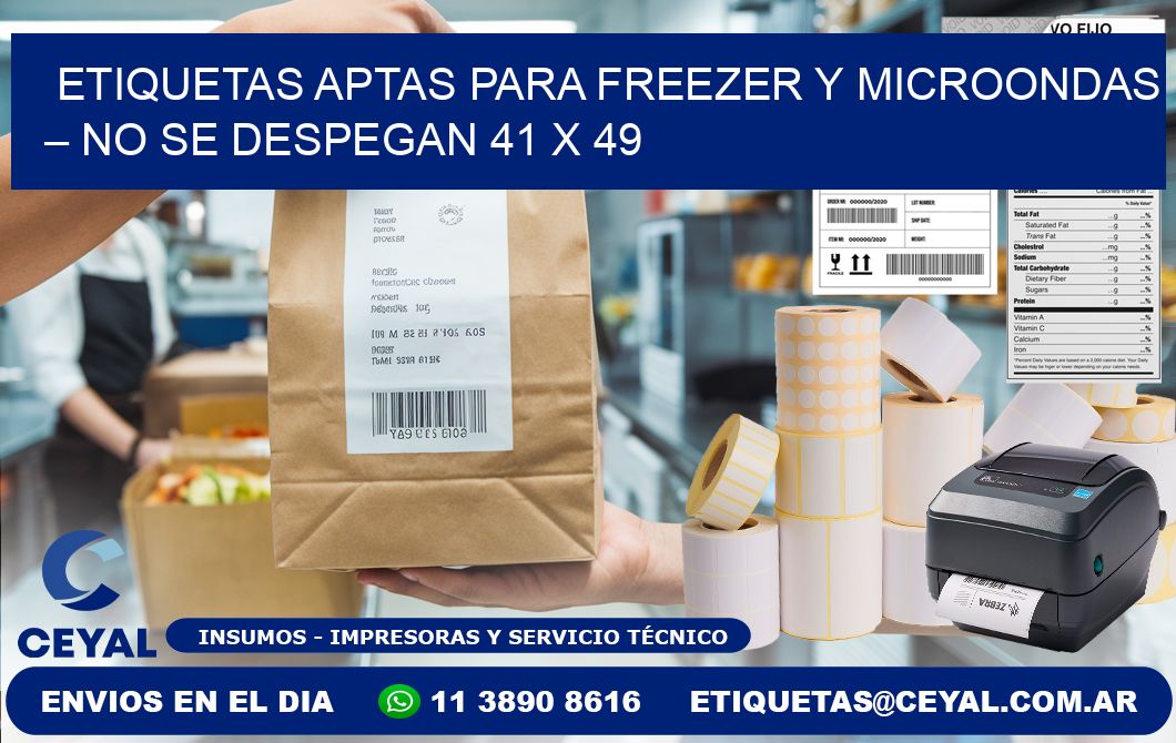 Etiquetas aptas para freezer y microondas – No se despegan 41 x 49
