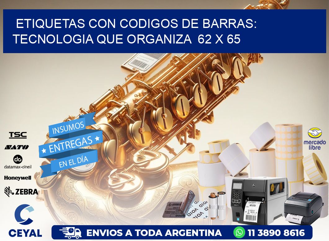 Etiquetas con Codigos de Barras: Tecnologia que Organiza  62 x 65