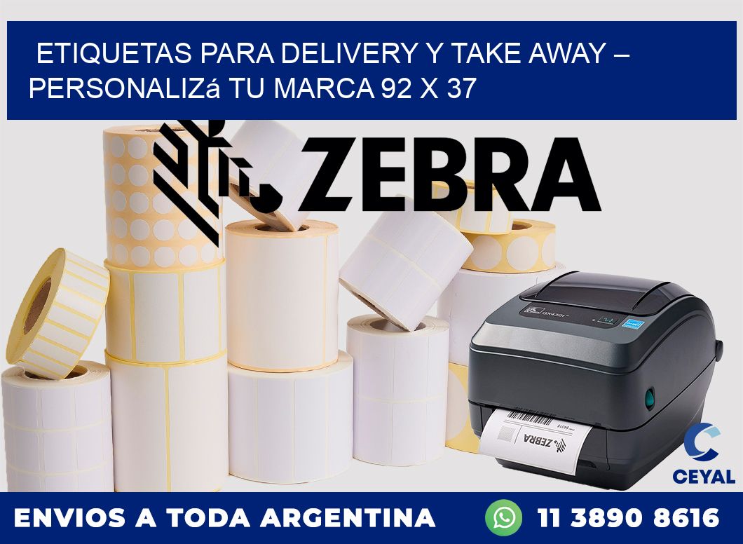 Etiquetas para delivery y take away – Personalizá tu marca 92 x 37