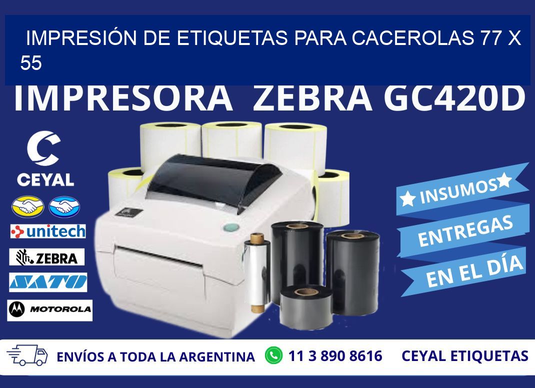 IMPRESIÓN DE ETIQUETAS PARA CACEROLAS 77 x 55