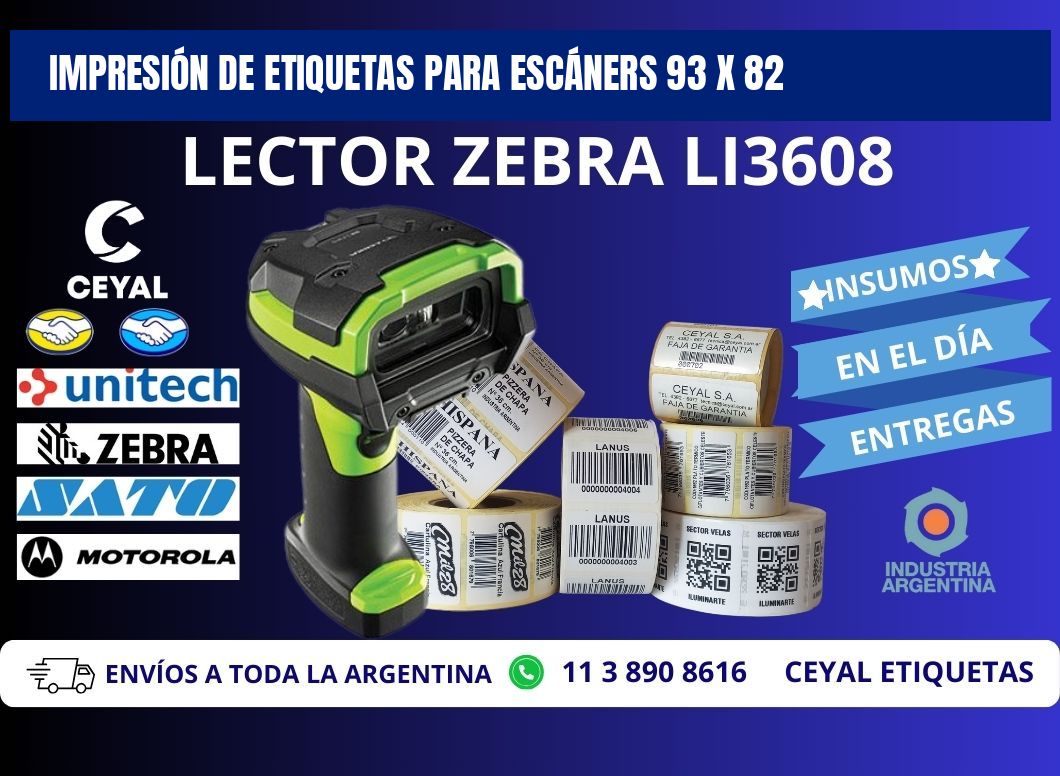 IMPRESIÓN DE ETIQUETAS PARA ESCÁNERS 93 x 82