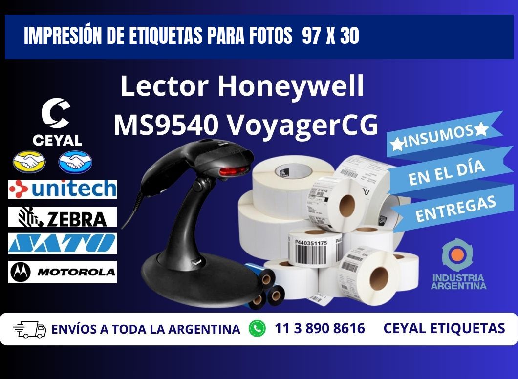 IMPRESIÓN DE ETIQUETAS PARA FOTOS  97 x 30