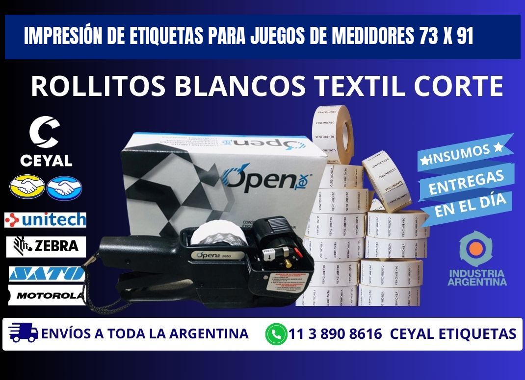 IMPRESIÓN DE ETIQUETAS PARA JUEGOS DE MEDIDORES 73 x 91