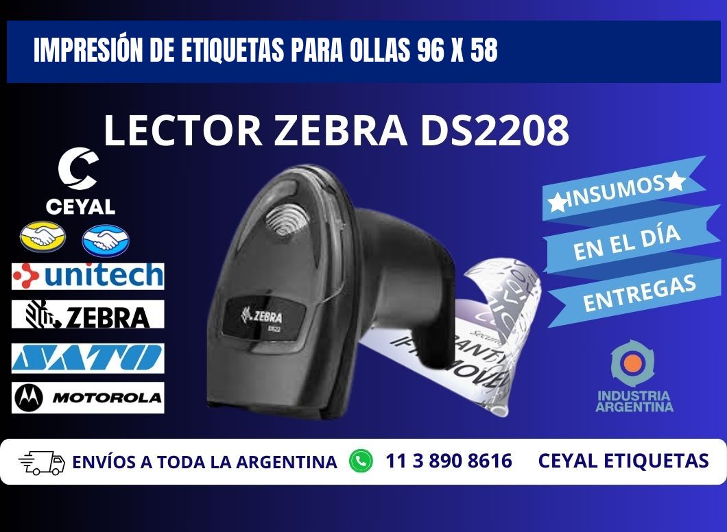 IMPRESIÓN DE ETIQUETAS PARA OLLAS 96 x 58