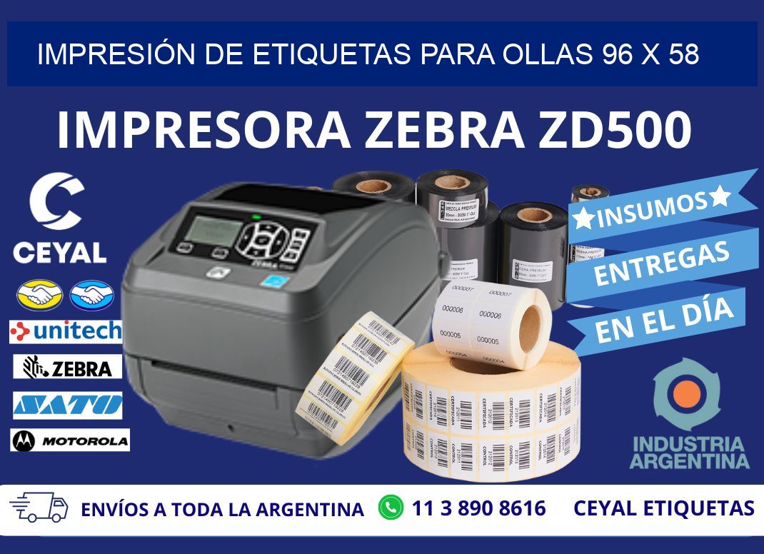 IMPRESIÓN DE ETIQUETAS PARA OLLAS 96 x 58