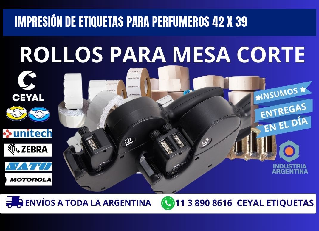 IMPRESIÓN DE ETIQUETAS PARA PERFUMEROS 42 x 39