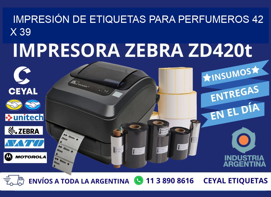 IMPRESIÓN DE ETIQUETAS PARA PERFUMEROS 42 x 39