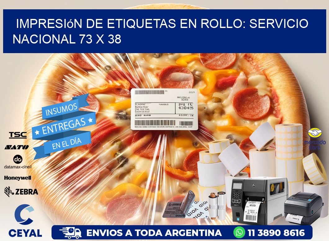 Impresión de Etiquetas en Rollo: Servicio Nacional 73 x 38