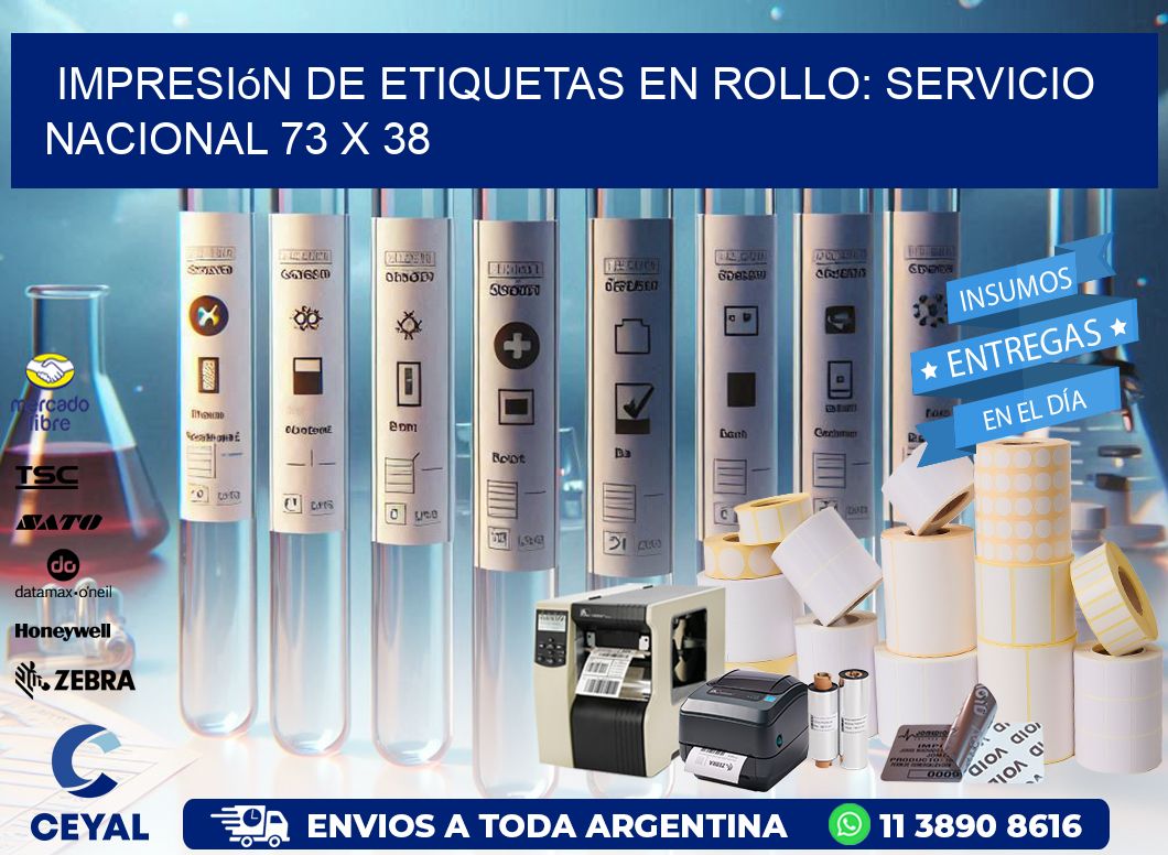 Impresión de Etiquetas en Rollo: Servicio Nacional 73 x 38