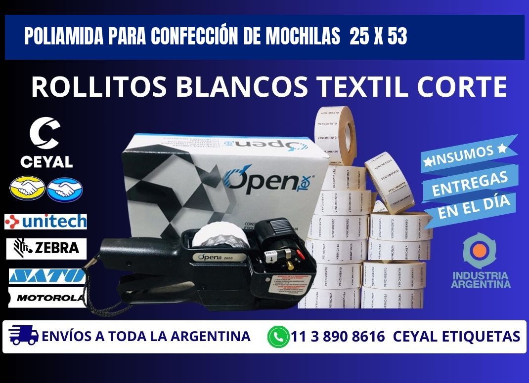 POLIAMIDA PARA CONFECCIÓN DE MOCHILAS  25 x 53