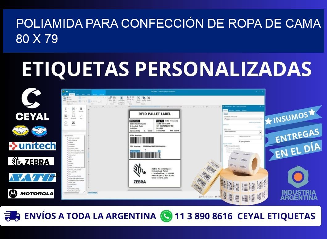 POLIAMIDA PARA CONFECCIÓN DE ROPA DE CAMA  80 x 79
