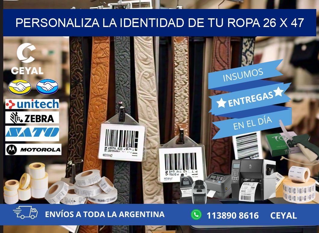 Personaliza la Identidad de Tu Ropa 26 x 47