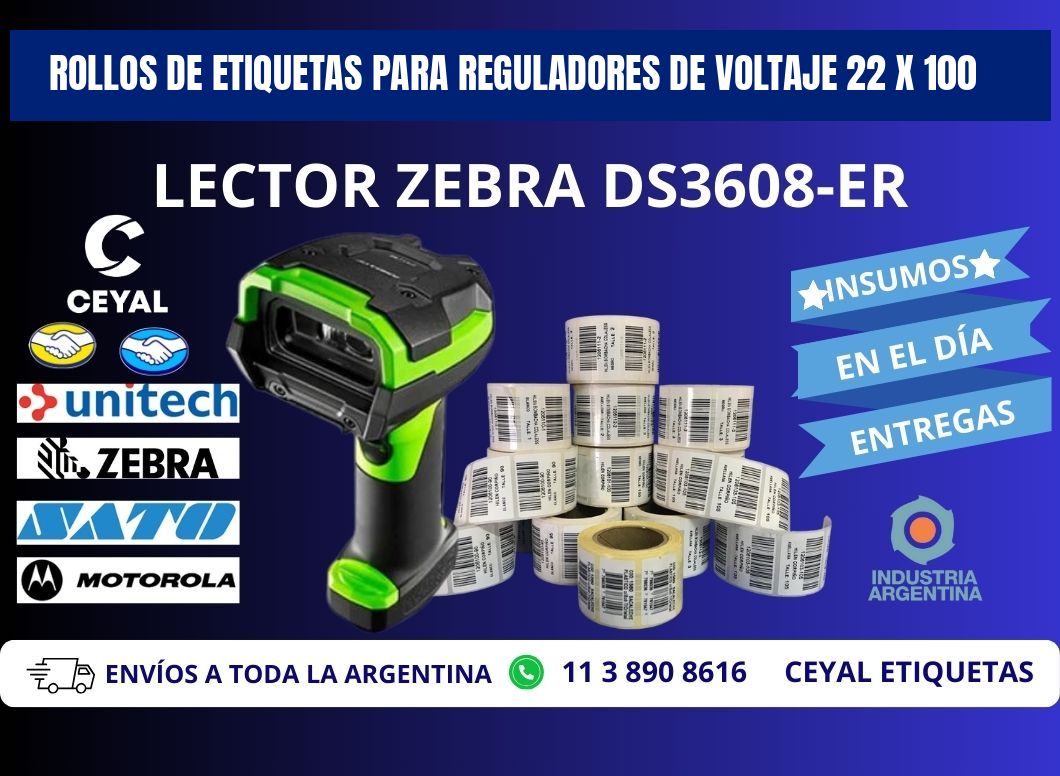 ROLLOS DE ETIQUETAS PARA REGULADORES DE VOLTAJE 22 x 100