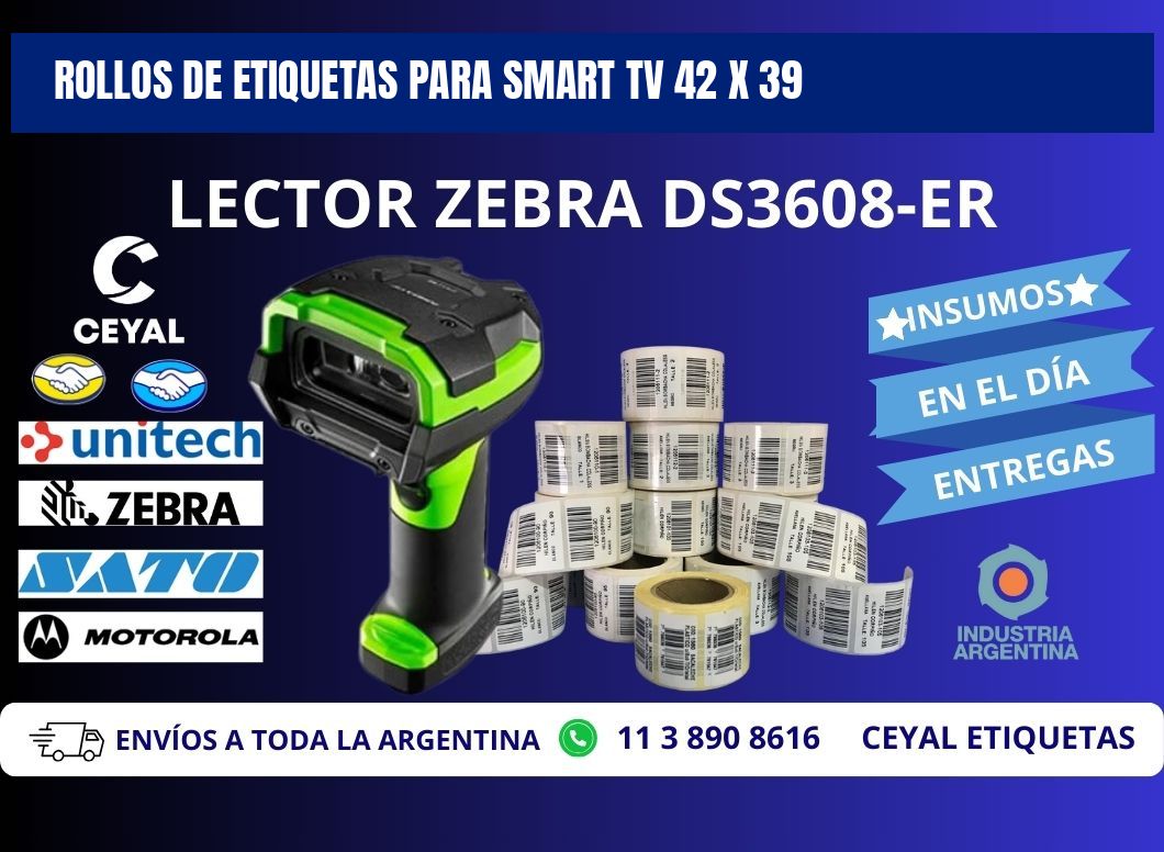 ROLLOS DE ETIQUETAS PARA SMART TV 42 x 39