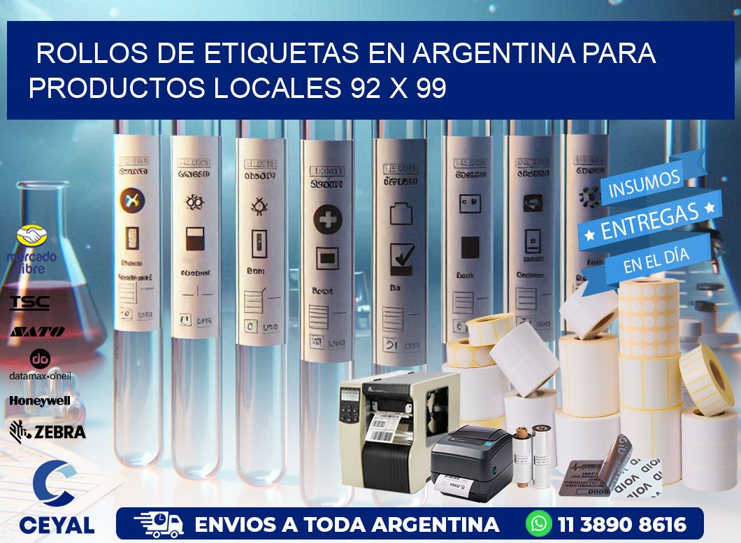Rollos de Etiquetas en Argentina para Productos Locales 92 x 99