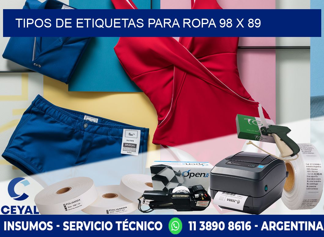 TIPOS DE ETIQUETAS PARA ROPA 98 x 89
