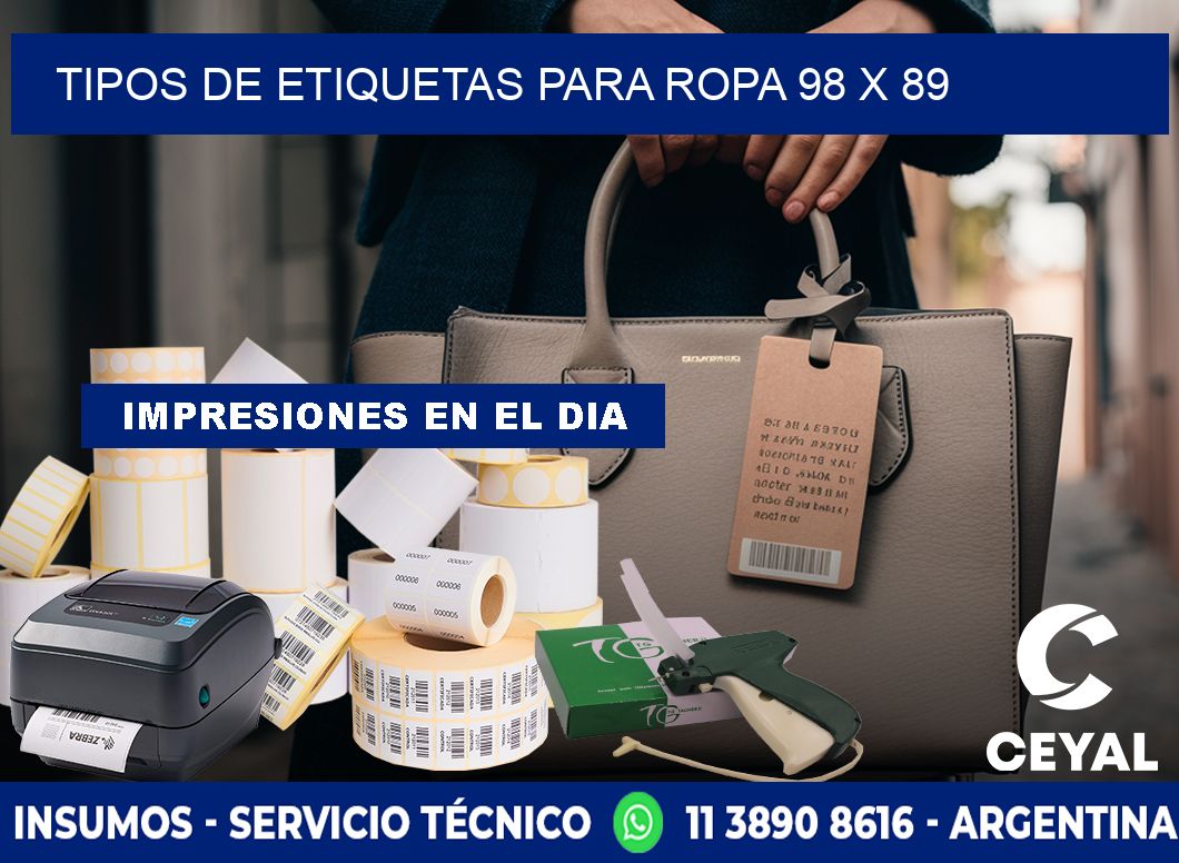TIPOS DE ETIQUETAS PARA ROPA 98 x 89