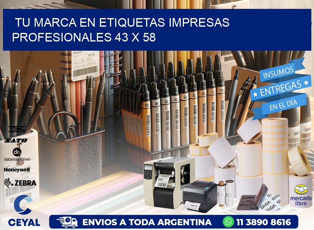 Tu Marca en Etiquetas Impresas Profesionales 43 x 58