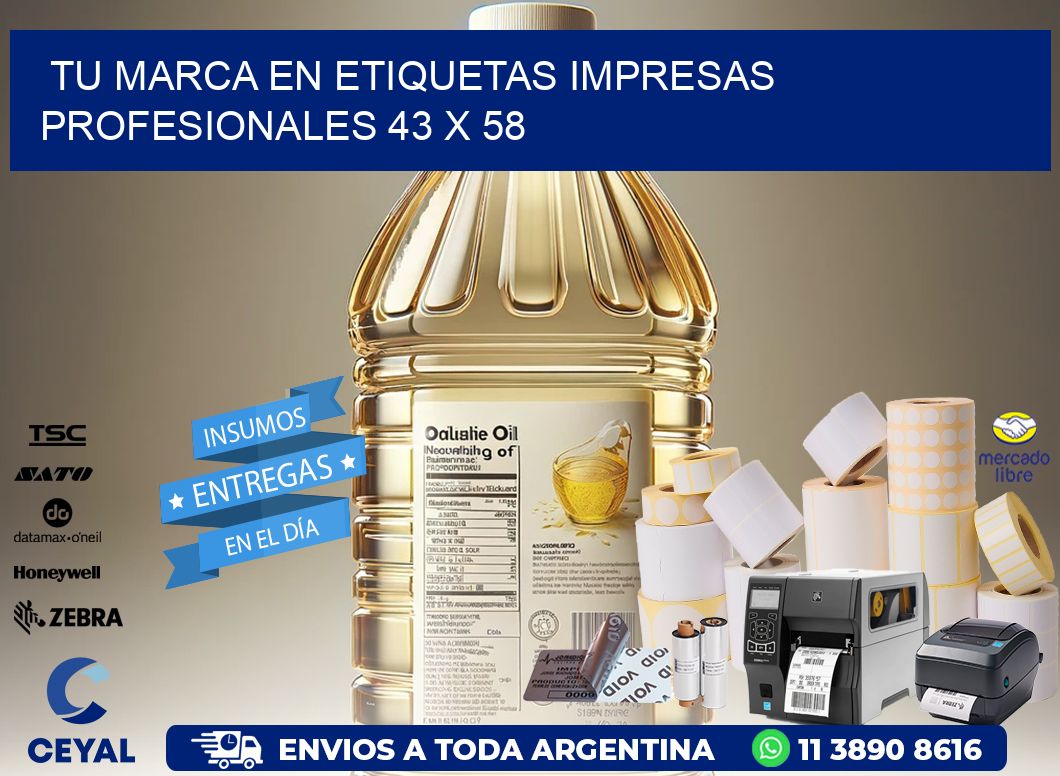 Tu Marca en Etiquetas Impresas Profesionales 43 x 58