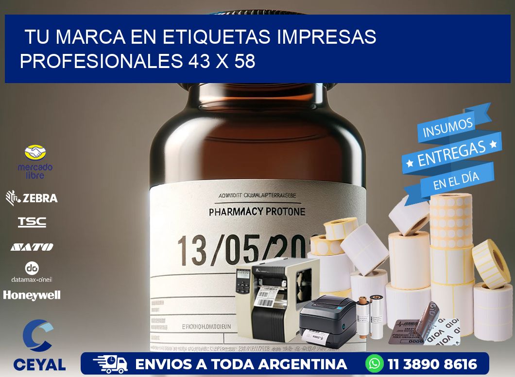 Tu Marca en Etiquetas Impresas Profesionales 43 x 58